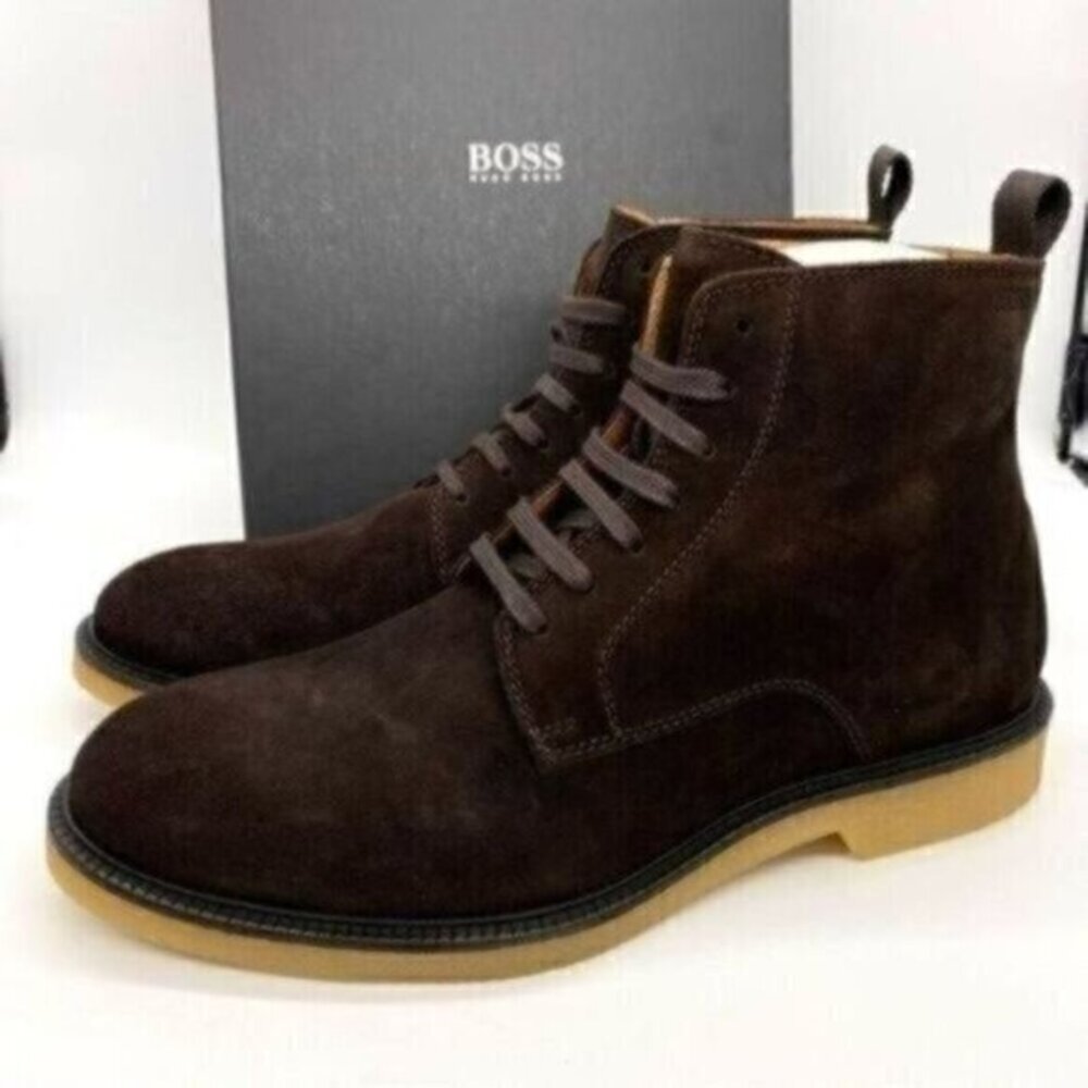 Boss Boots Hugo Boss Tunley Halb Brown Lace Up Chukka Suede